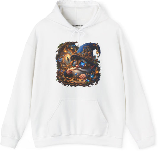 Galactic Gnome - Pullover Hoodie in White, front view