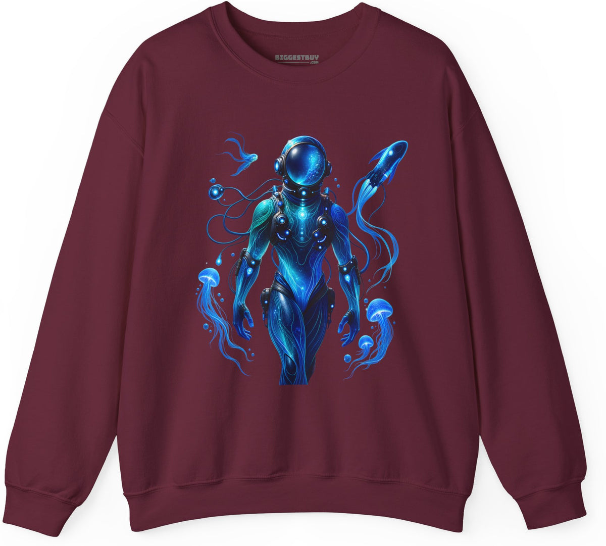 Galactic Guardian - Crewneck Sweatshirt in Maroon, front view