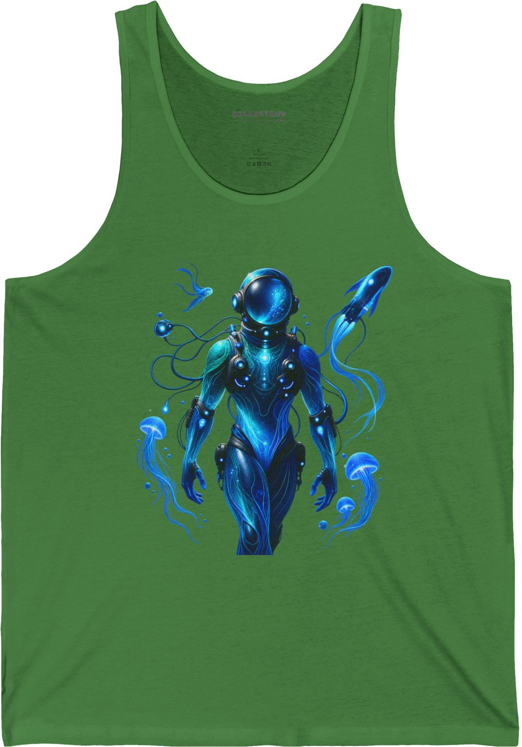 Galactic Guardian - Jersey Tank Top in Leaf, front view