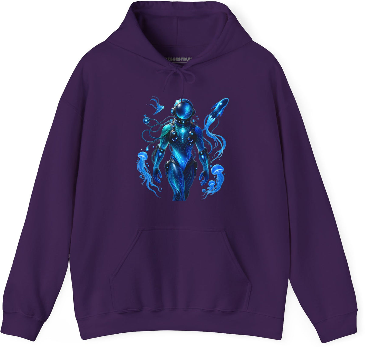 Galactic Guardian - Pullover Hoodie in Purple, front view