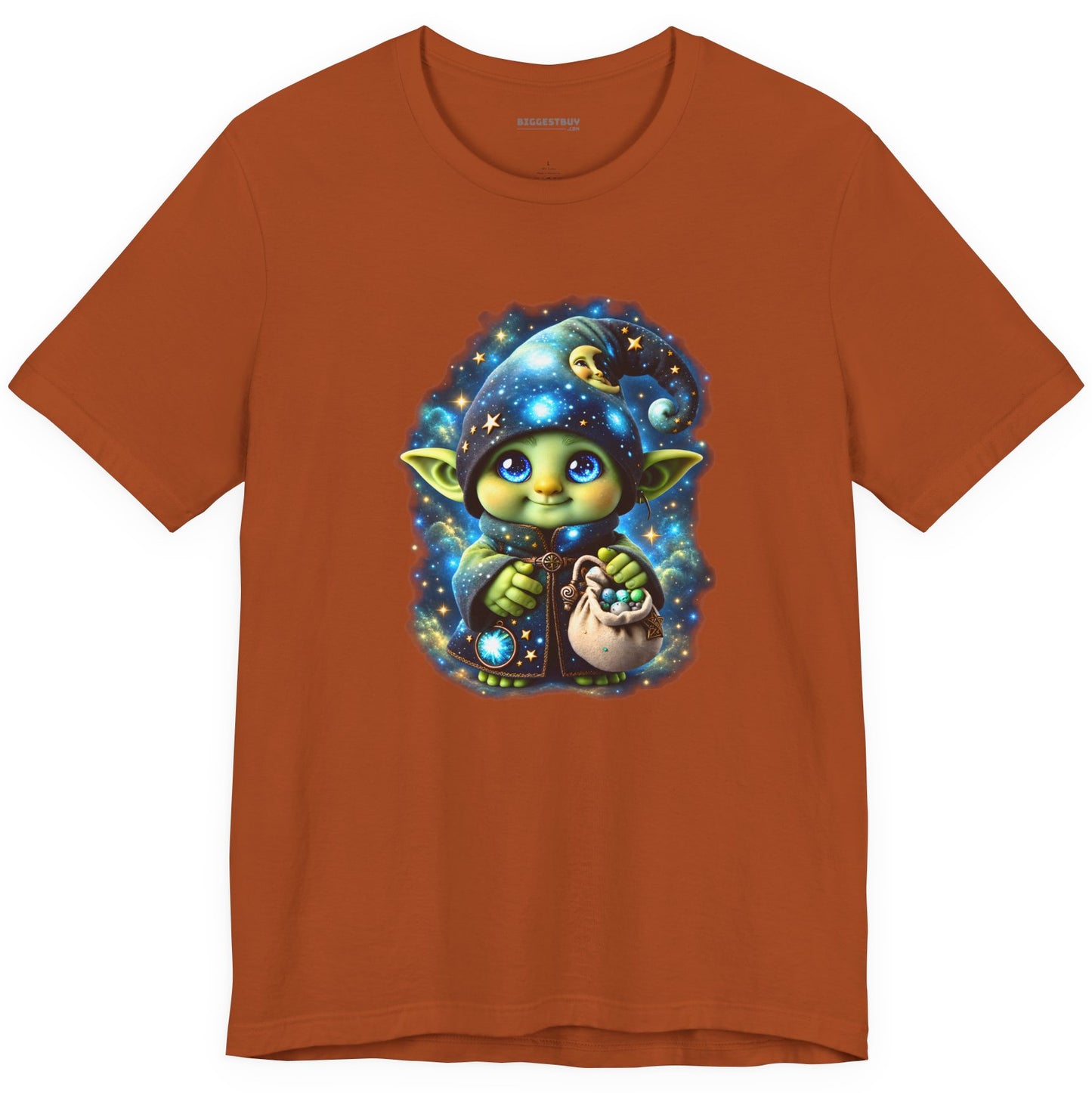 Galaxy Gnome - Classic Jersey Tee in Autumn, front view