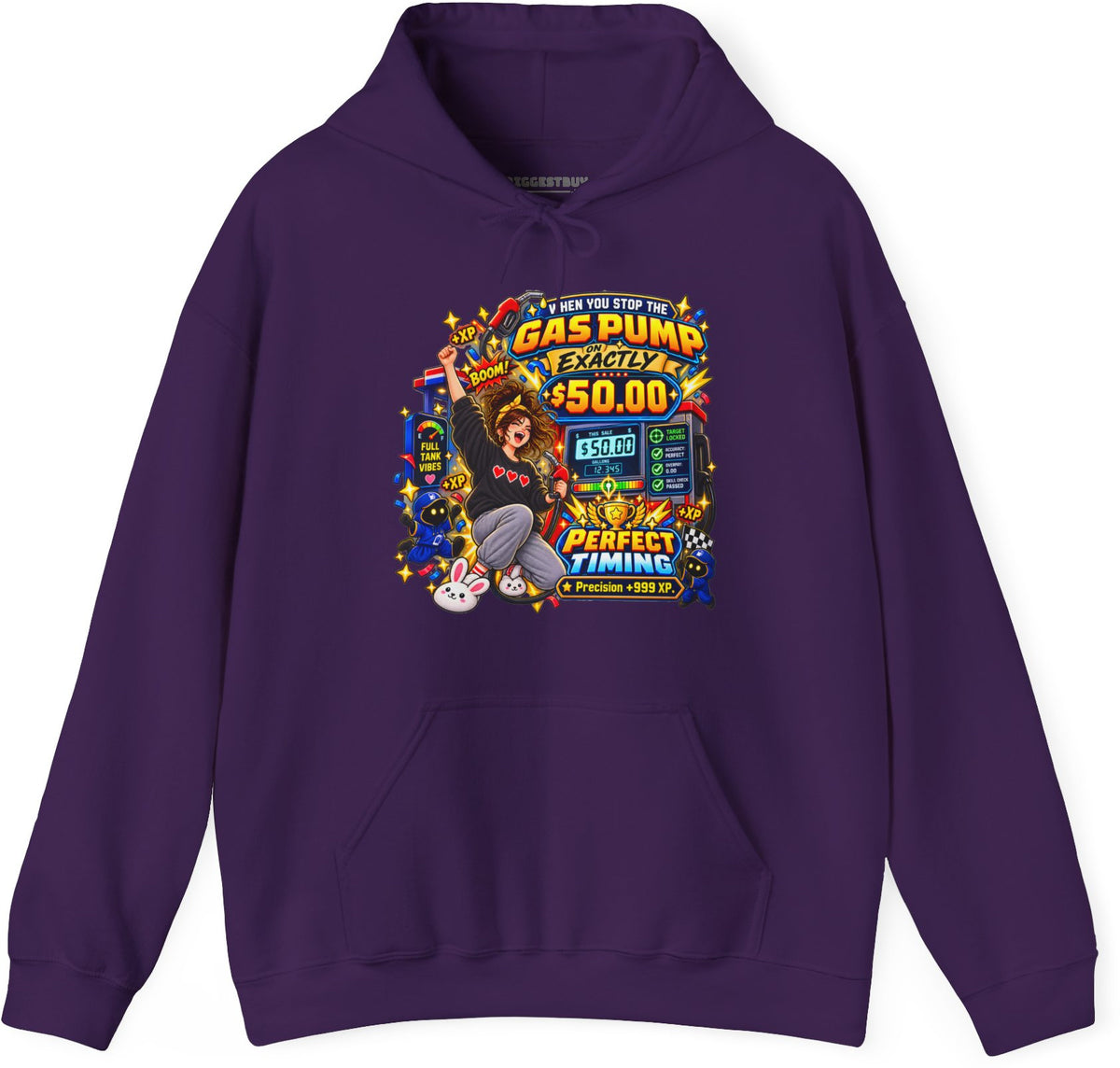 Gas Stop - Pullover Hoodie in Purple, front view