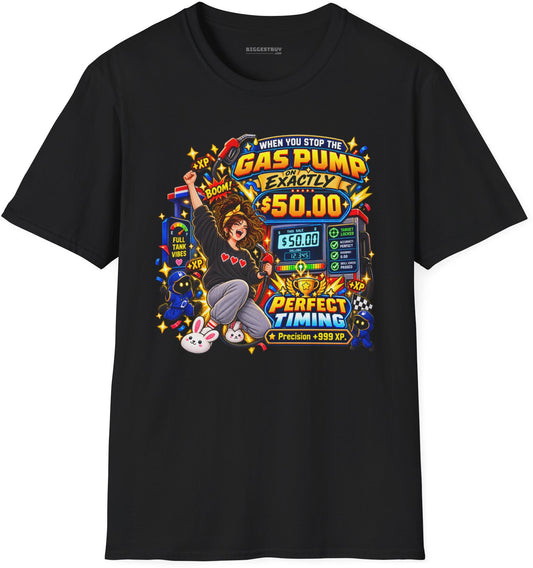 Gas Stop - Softstyle T-Shirt in Black, front view