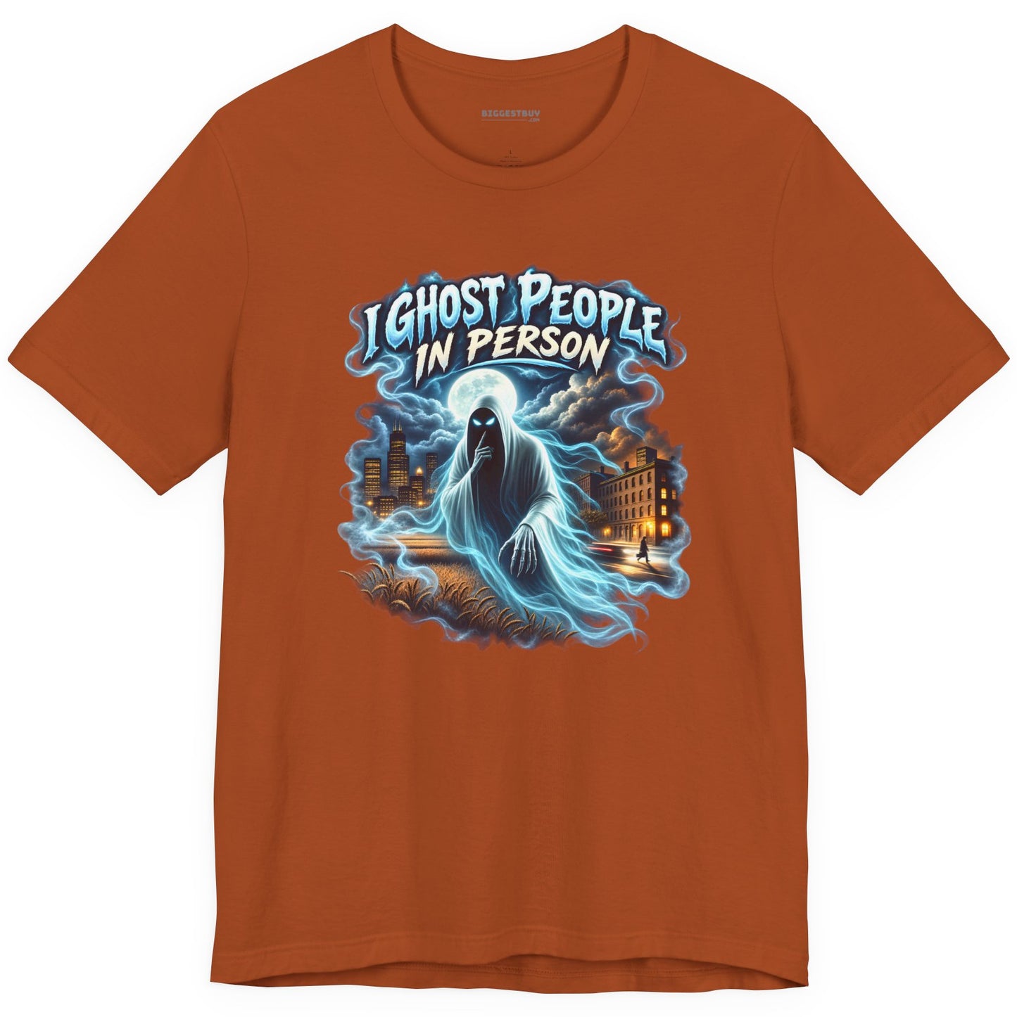 Ghosts Ahoy - Classic Jersey Tee in Autumn, front view
