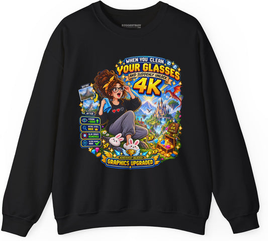 Glasses Galaxy - Crewneck Sweatshirt in Black, front view