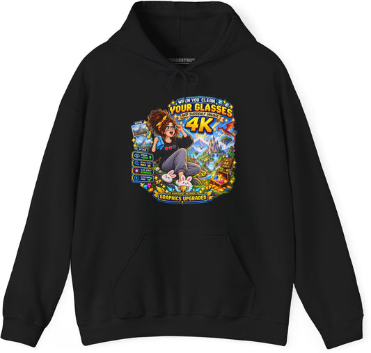 Glasses Galaxy - Pullover Hoodie in Black, front view