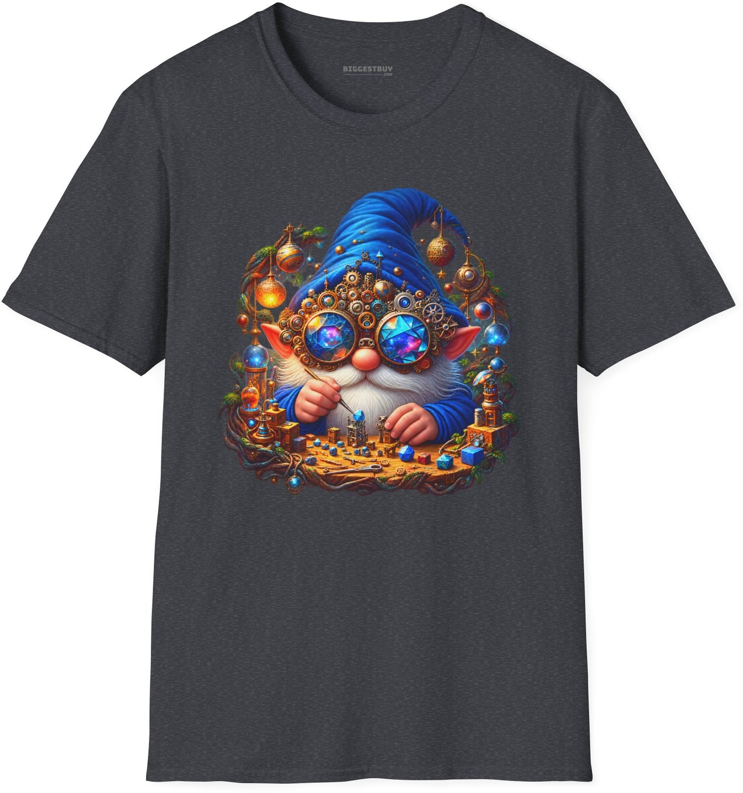 Gnome Of - Softstyle T-Shirt in Dark Heather Grey, front view