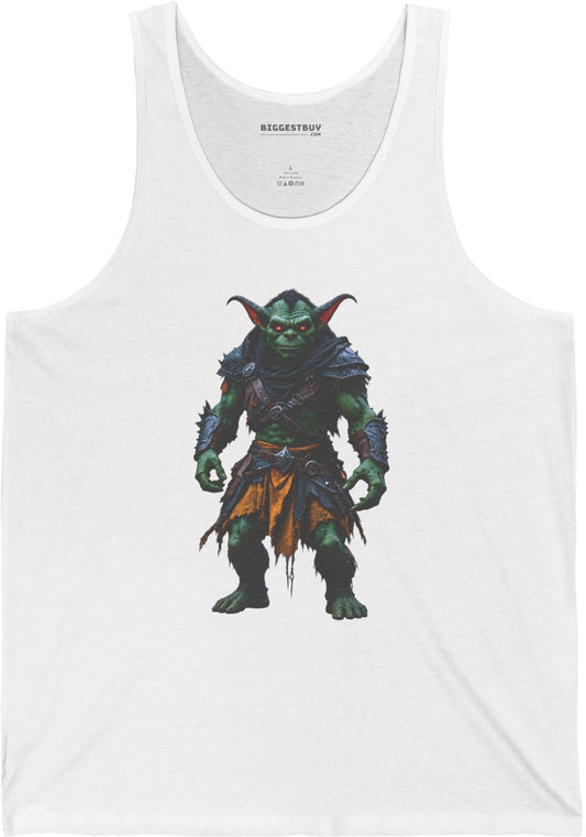 Goblin Rogue - Jersey Tank Top in White, front view