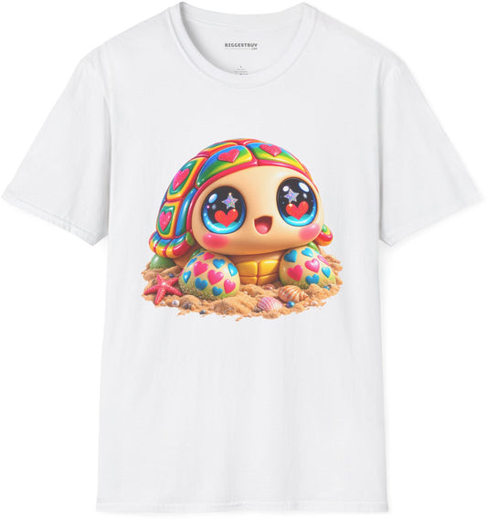 Heart-Tastic Shellie - Softstyle T-Shirt in White, front view