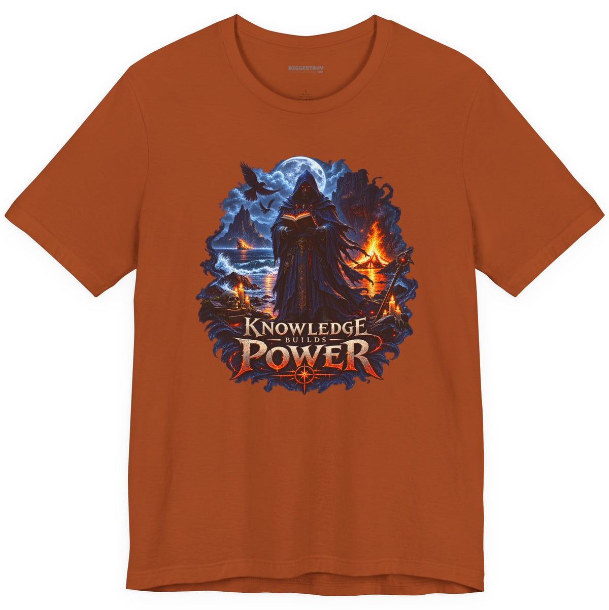 Knowledge Power - Classic Jersey Tee in Autumn, front view