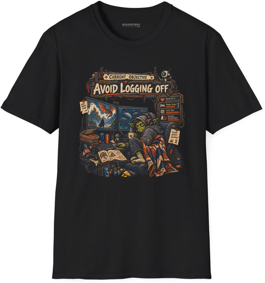 Logoff Dodge - Softstyle T-Shirt in Black, front view