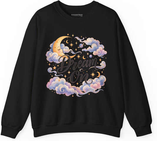 Lunar Dreams - Crewneck Sweatshirt in Black, front view