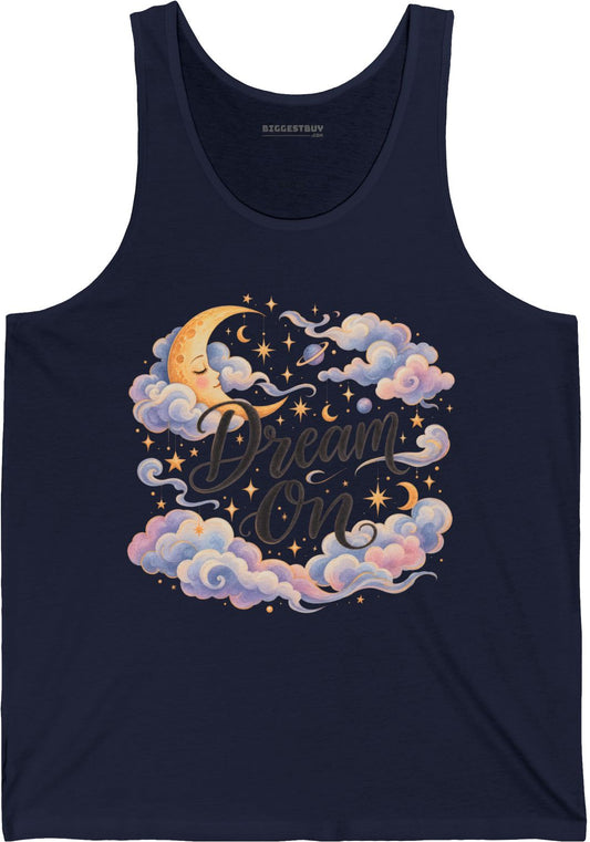 Lunar Dreams - Jersey Tank Top in Navy, front view