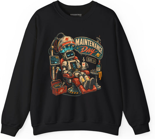 Maintenance Mode - Crewneck Sweatshirt in Black, front view