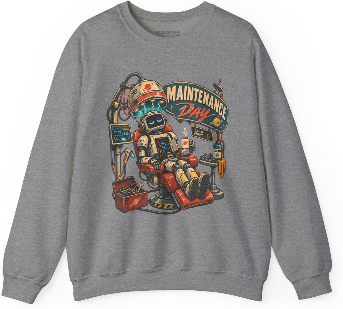 Maintenance Mode - Crewneck Sweatshirt in Graphite Heather, front view