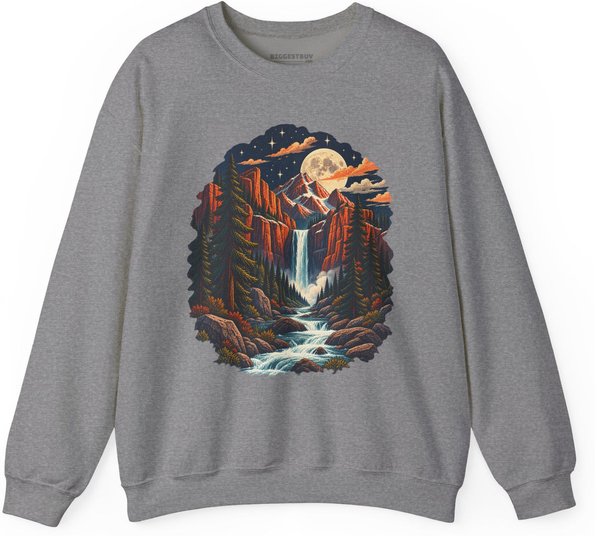 Mystic Peaks - Crewneck Sweatshirt in Graphite Heather, front view