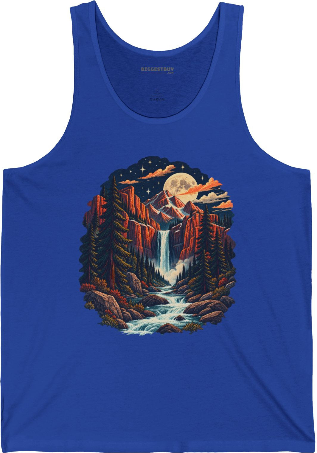 Mystic Peaks - Jersey Tank Top in True Royal, front view