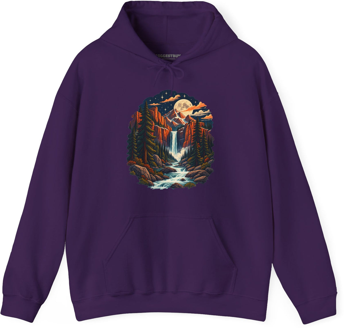 Mystic Peaks - Pullover Hoodie in Purple, front view