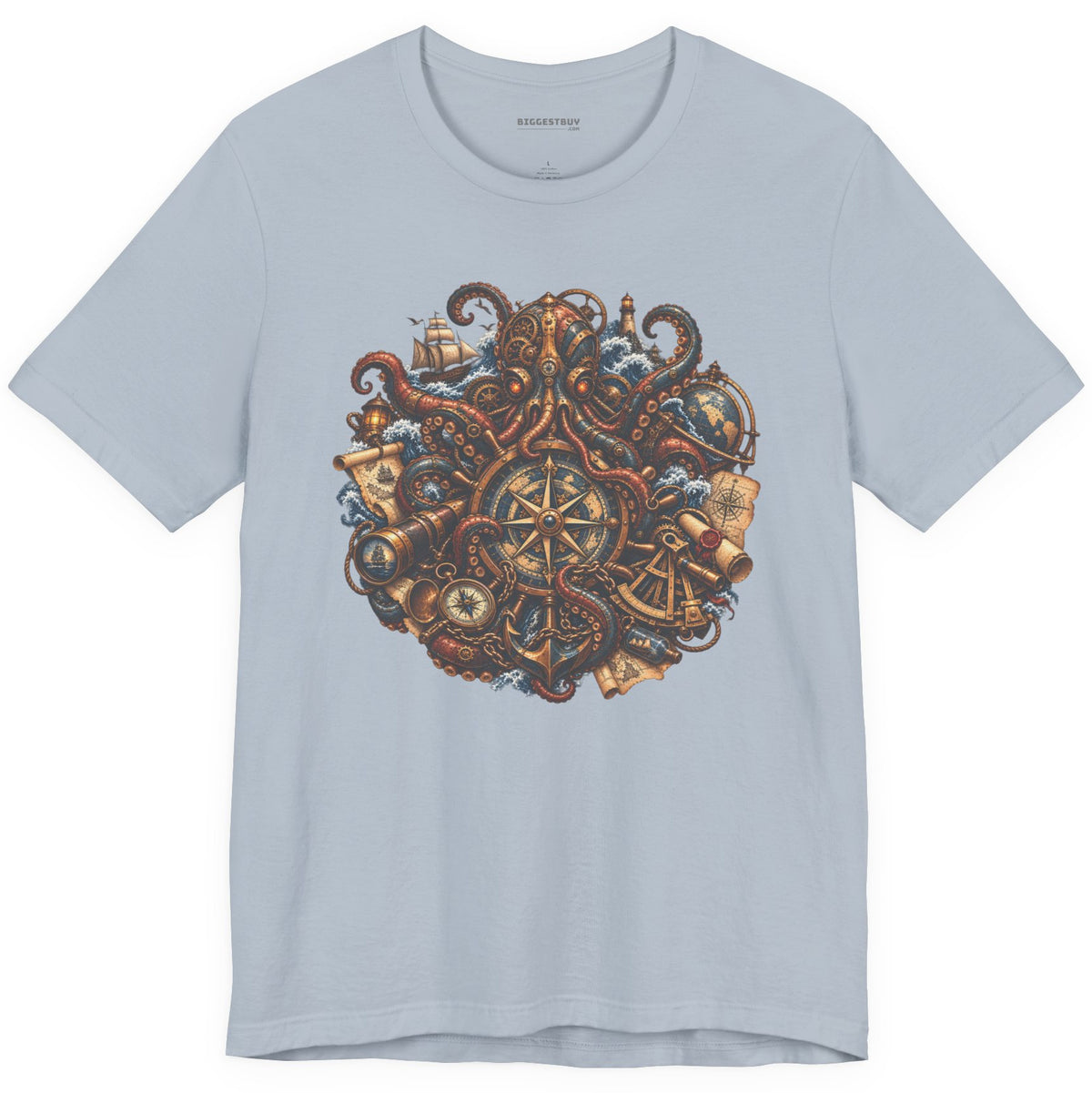 Nautical Nonsense - Classic Jersey Tee in Light Blue, front view