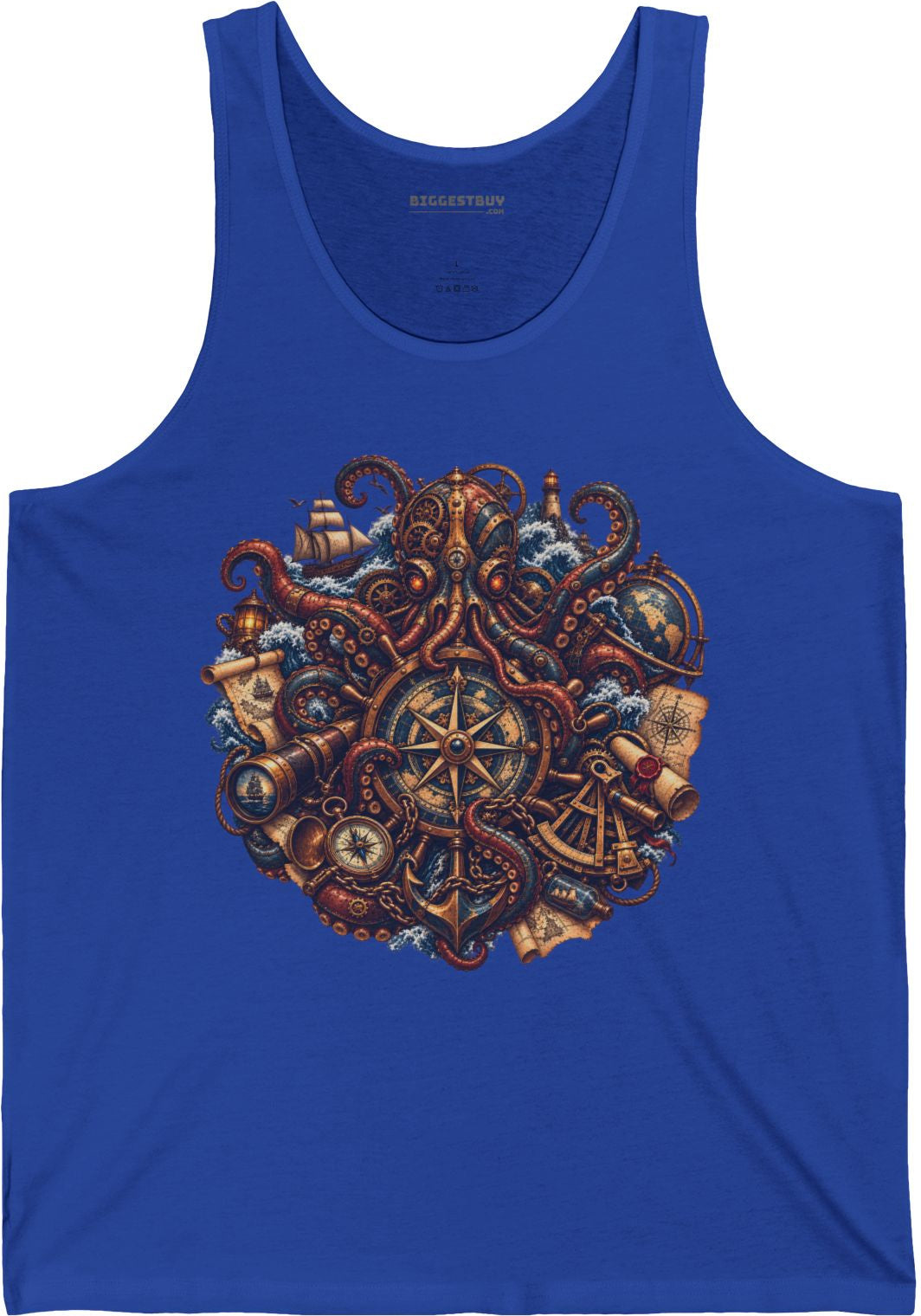 Nautical Nonsense - Jersey Tank Top in True Royal, front view