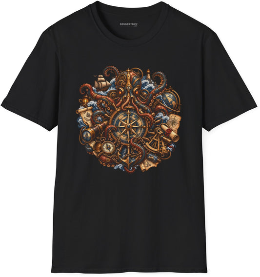 Nautical Nonsense - Softstyle T-Shirt in Black, front view