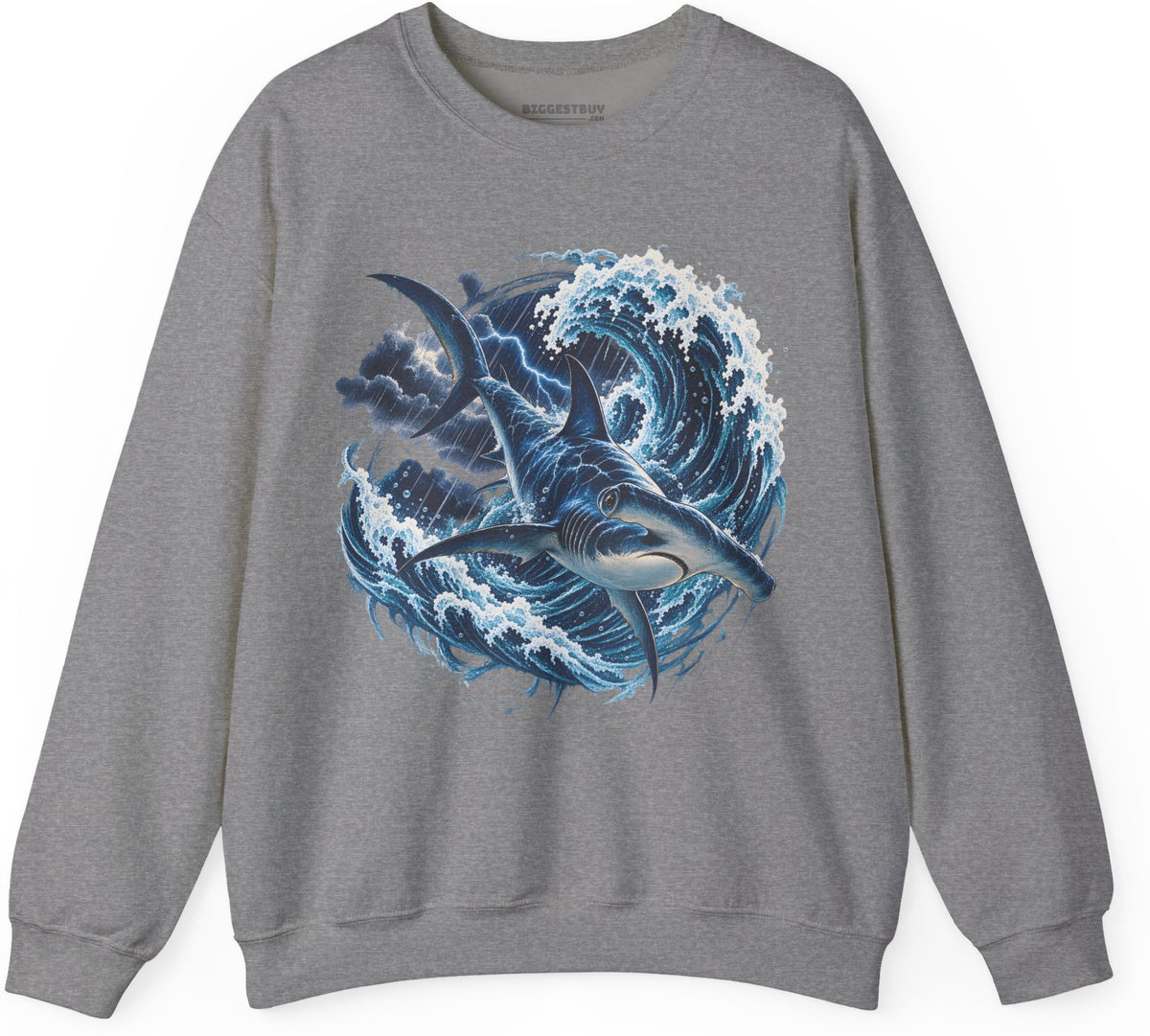 Oceanic Roar - Crewneck Sweatshirt in Graphite Heather, front view