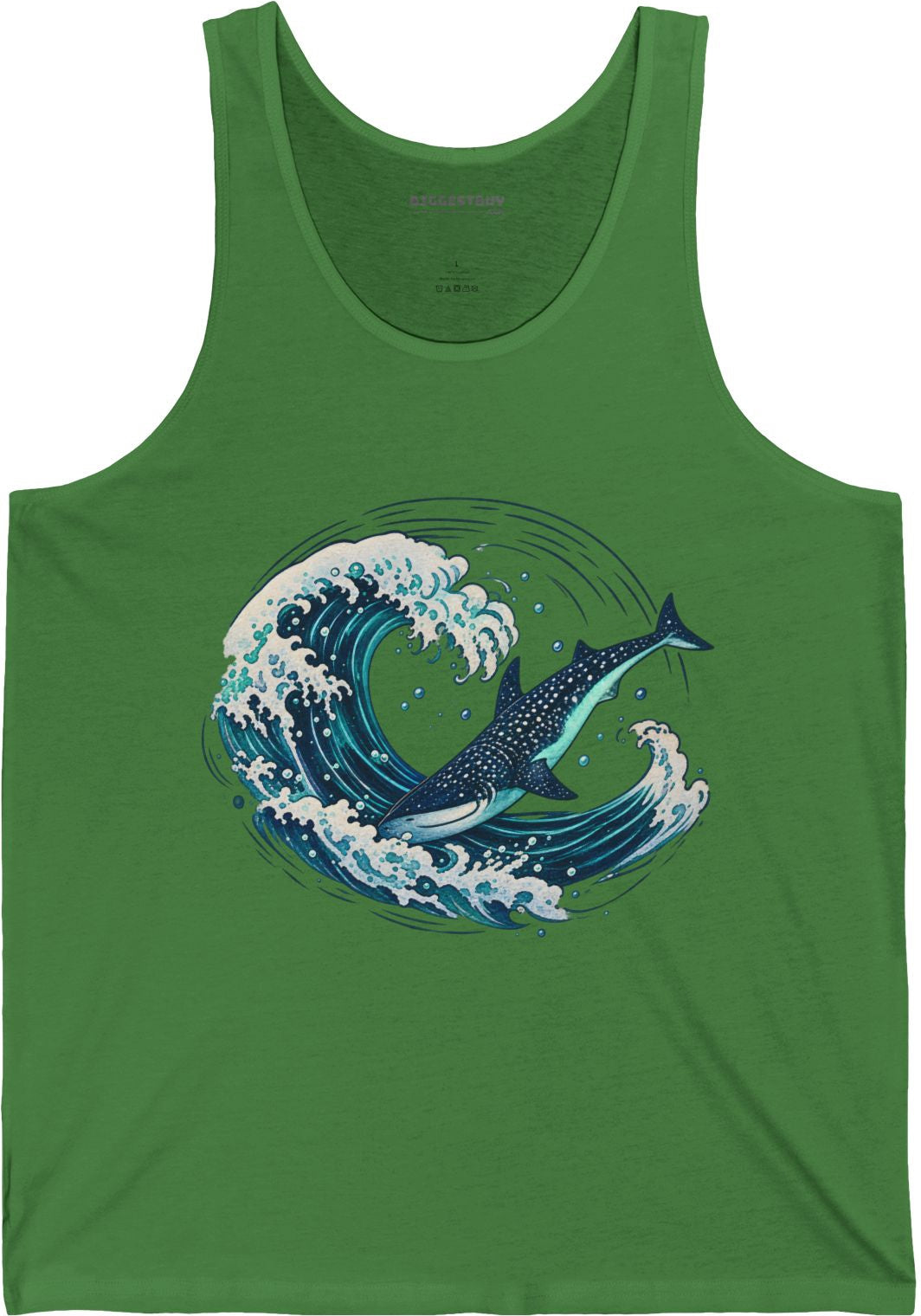 Oceans Splash - Jersey Tank Top in Leaf, front view