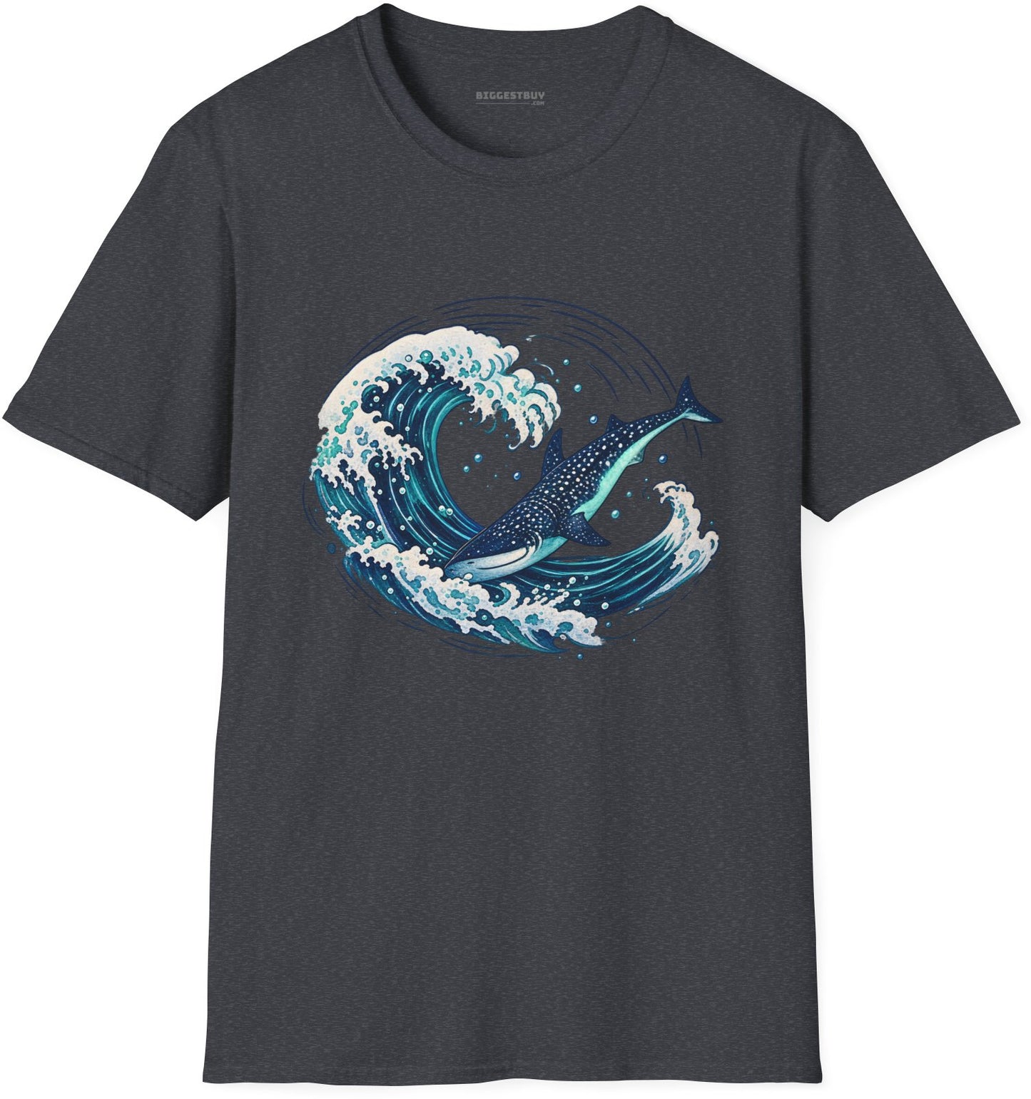 Oceans Splash - Softstyle T-Shirt in Dark Heather Grey, front view