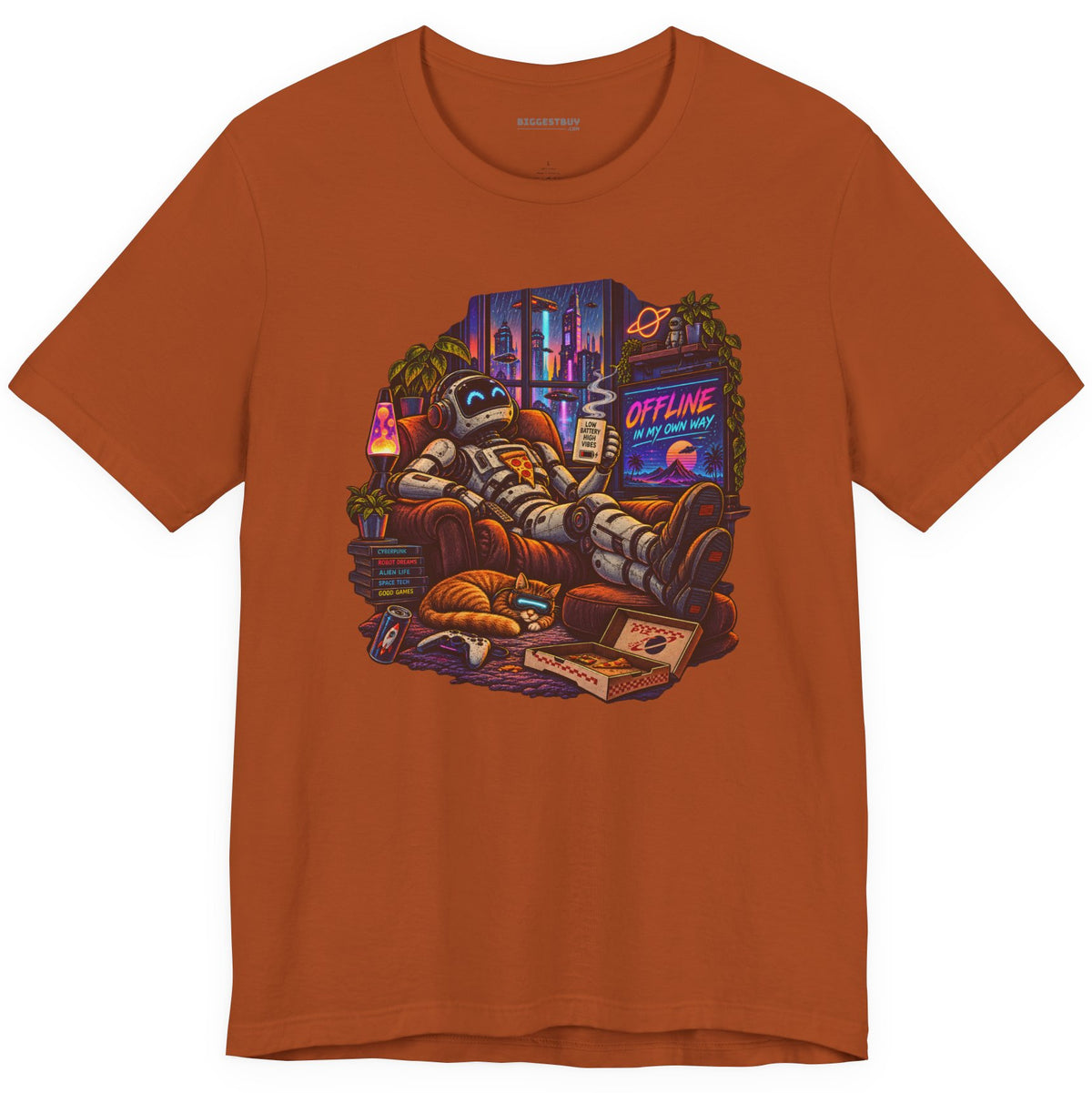 Offline Orbit - Classic Jersey Tee in Autumn, front view
