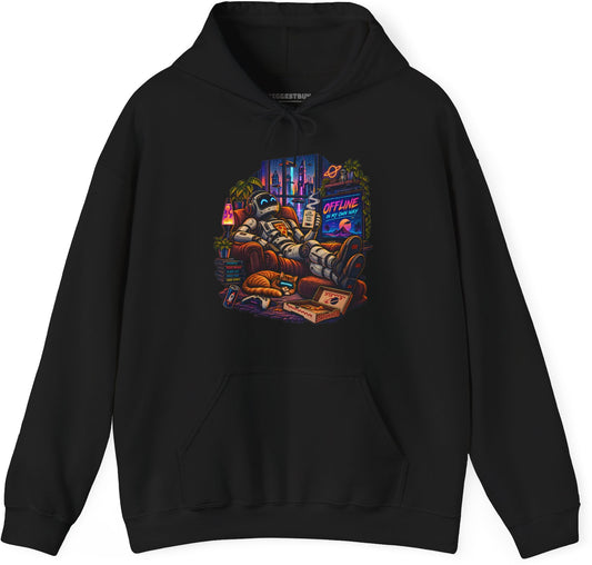 Offline Orbit - Pullover Hoodie in Black, front view