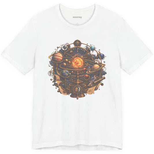 Orbital Opulence - Classic Jersey Tee in White, front view