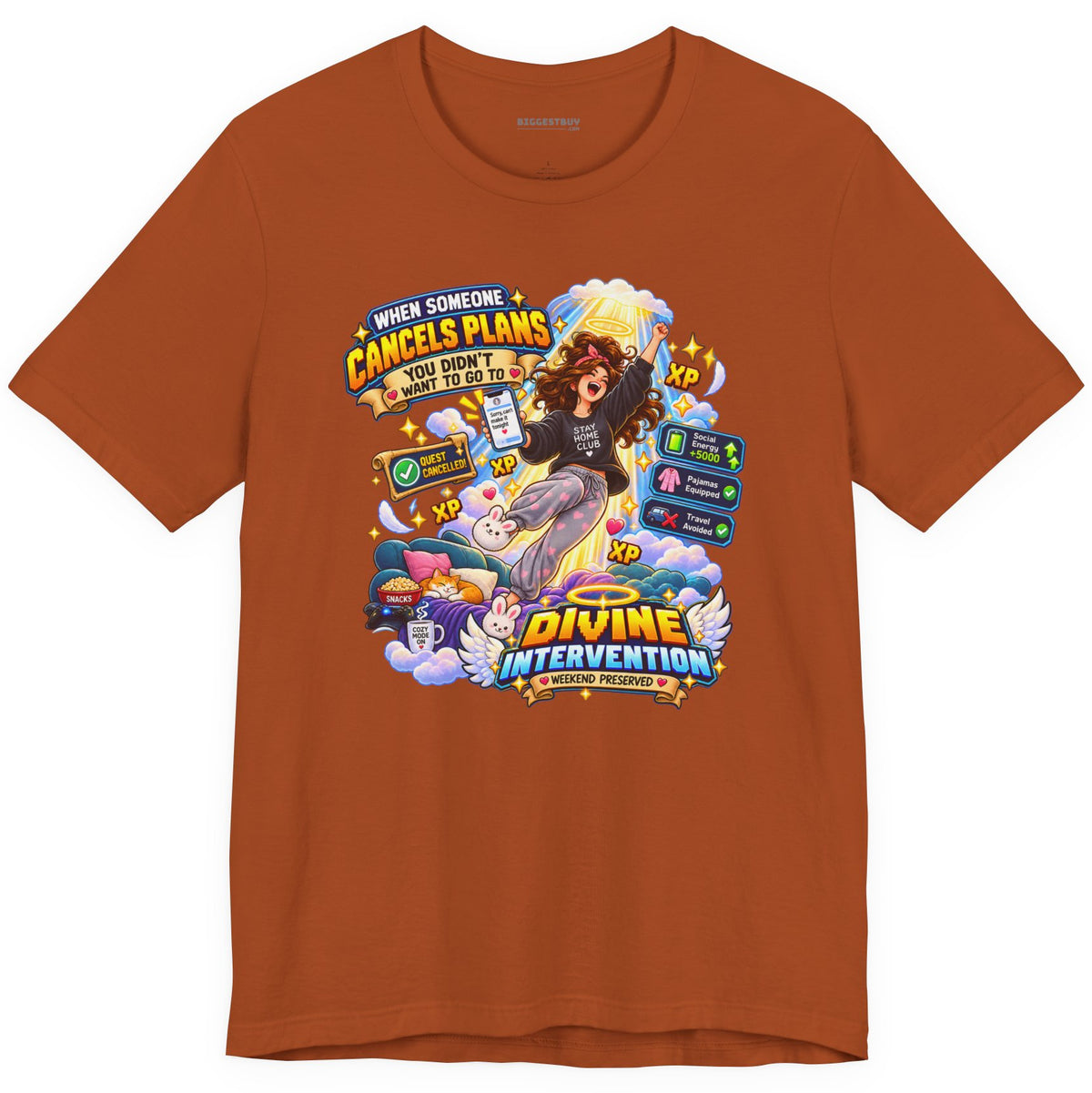 Pamphlet Punchline - Classic Jersey Tee in Autumn, front view