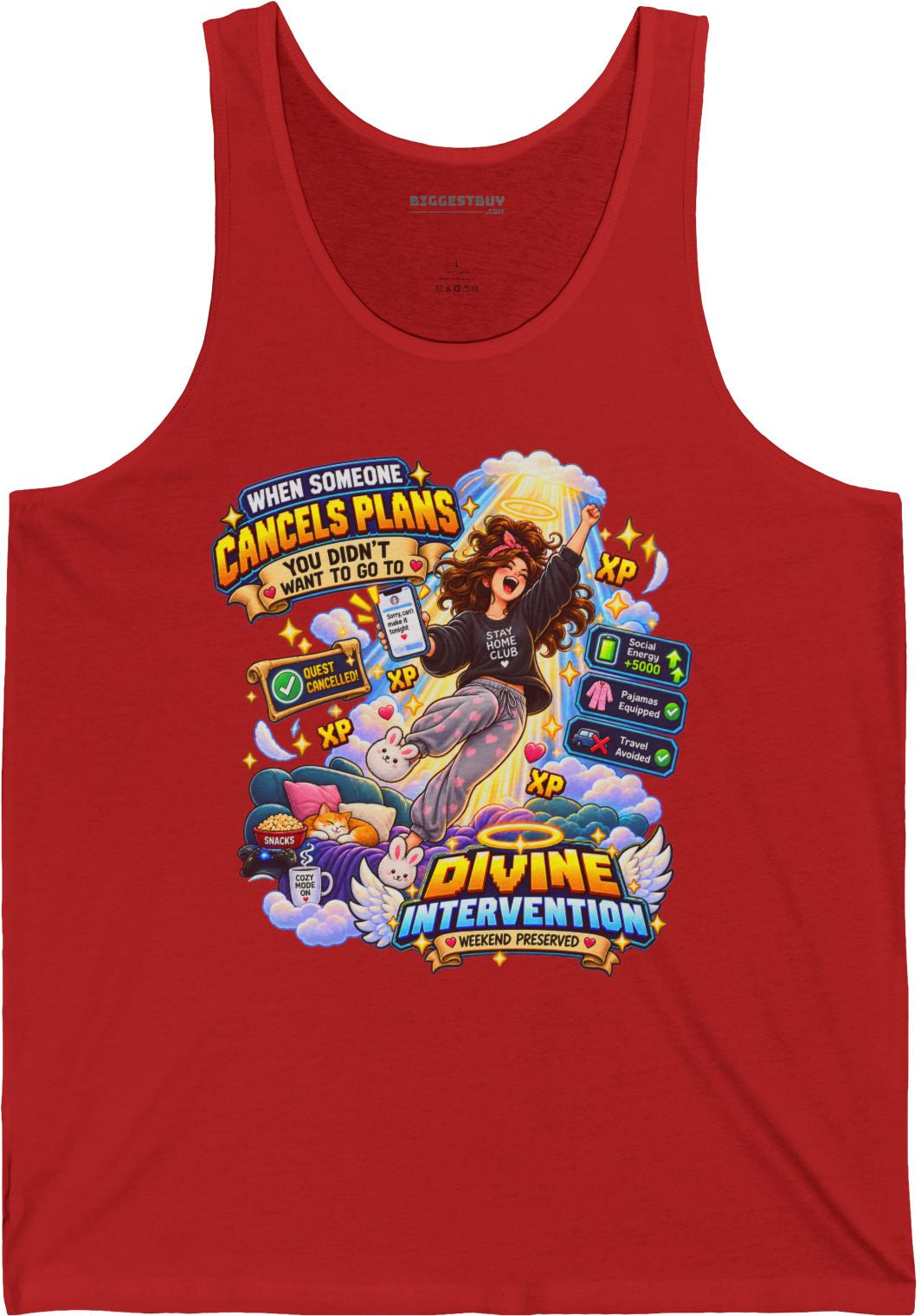 Pamphlet Punchline - Jersey Tank Top in Red, front view