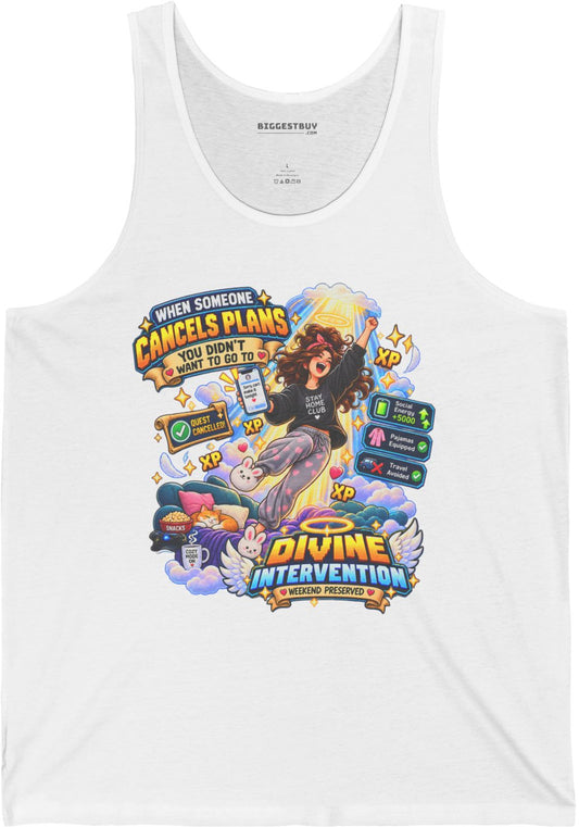 Pamphlet Punchline - Jersey Tank Top in White, front view