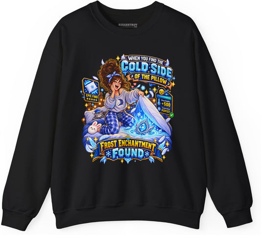 Pillow Party - Crewneck Sweatshirt in Black, front view