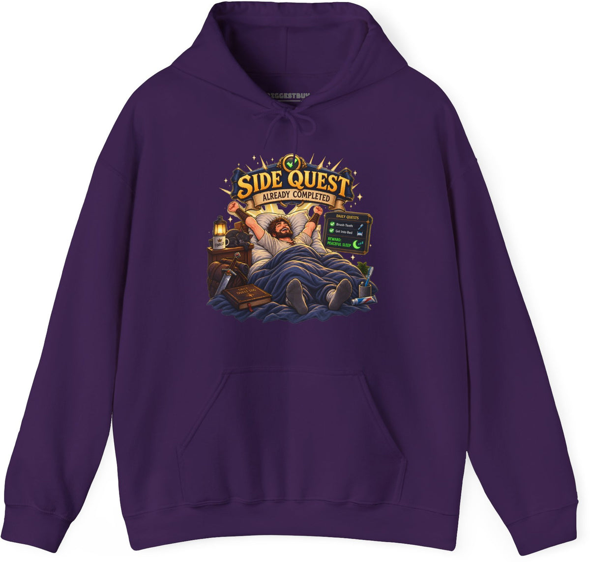 Quest Slumber - Pullover Hoodie in Purple, front view
