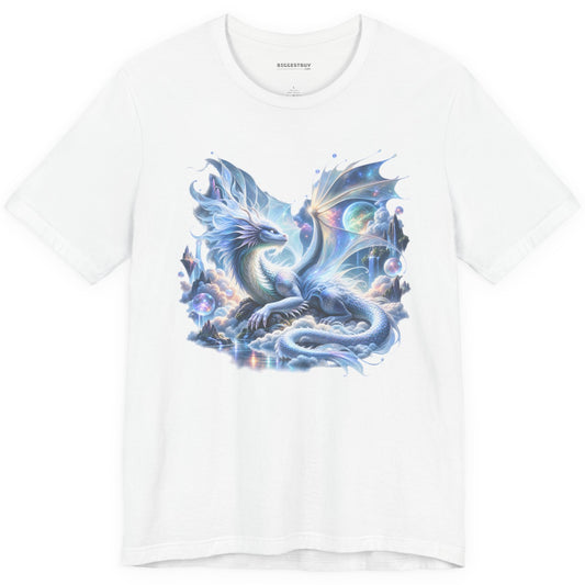 Skybound Serpent - Classic Jersey Tee in White, front view