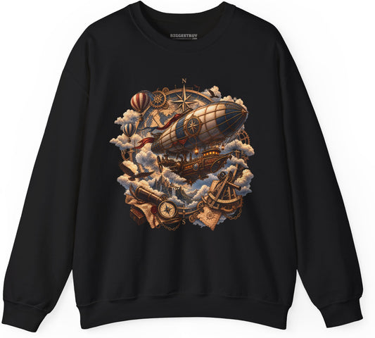 Skybound Voyager - Crewneck Sweatshirt in Black, front view