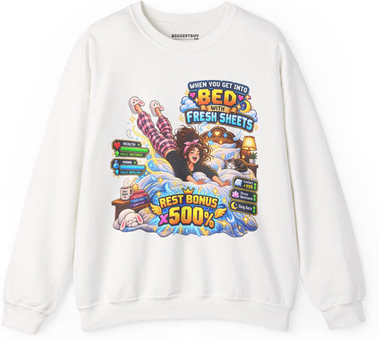 Sleepy Zone - Crewneck Sweatshirt in White, front view