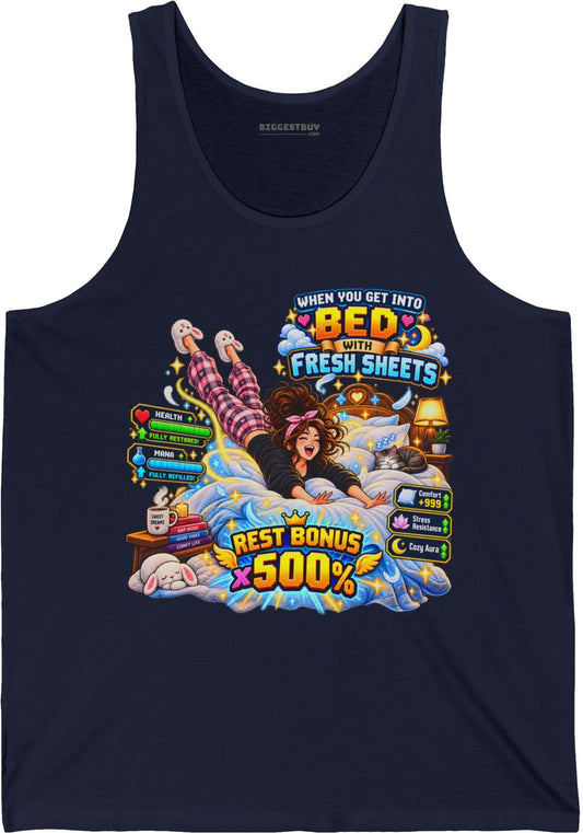 Sleepy Zone - Jersey Tank Top in Navy, front view