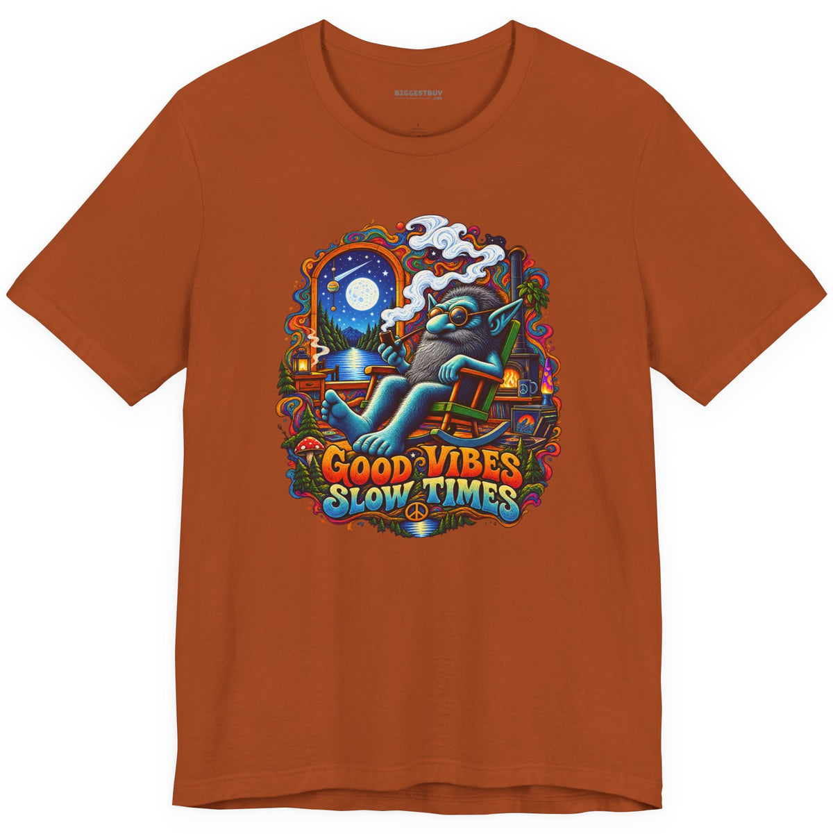 Slow Vibes - Classic Jersey Tee in Autumn, front view
