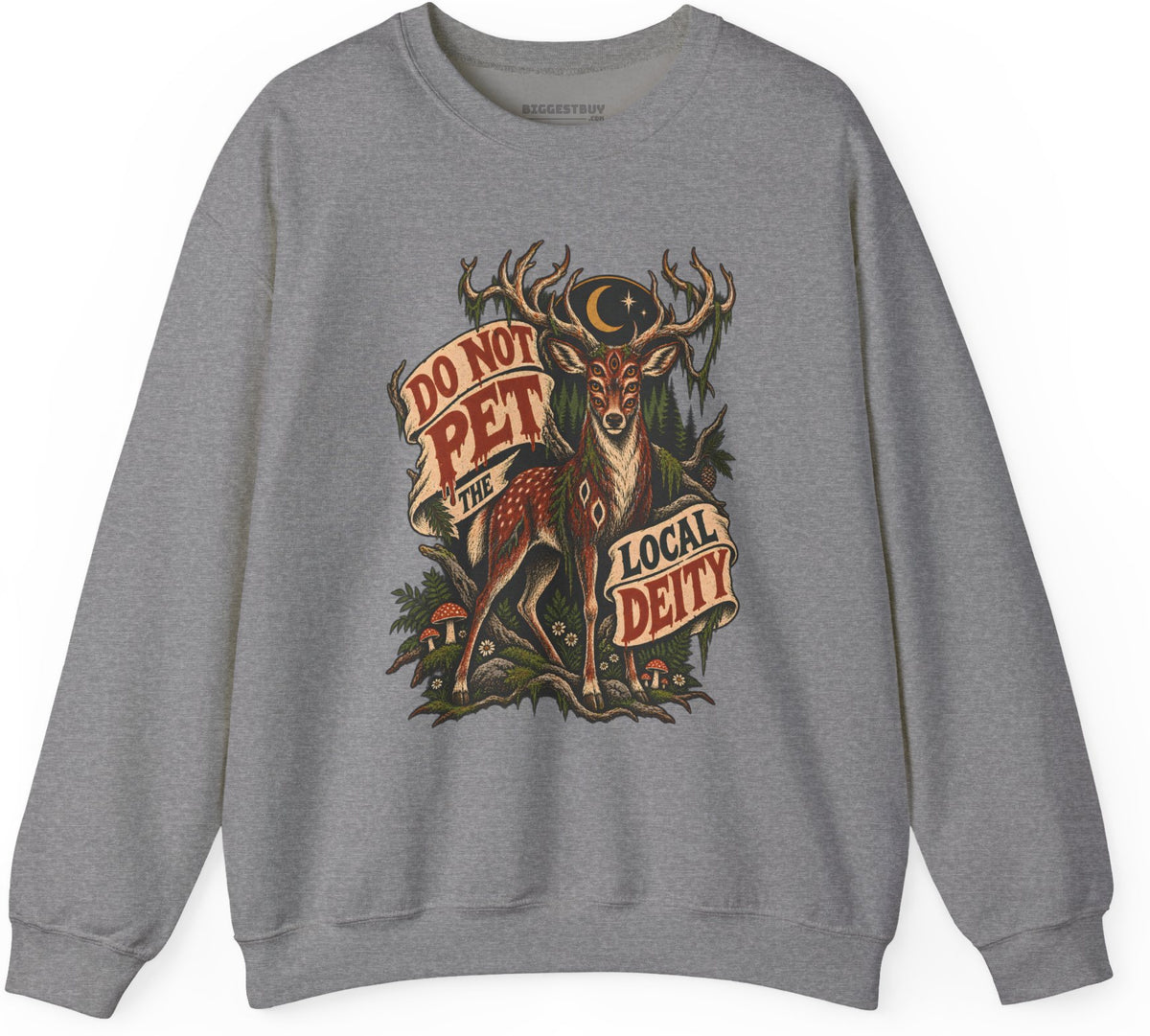 Social Deity - Crewneck Sweatshirt in Graphite Heather, front view