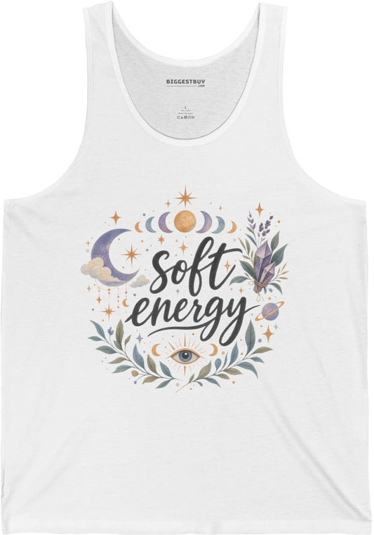 Softly Sparkling - Jersey Tank Top in White, front view