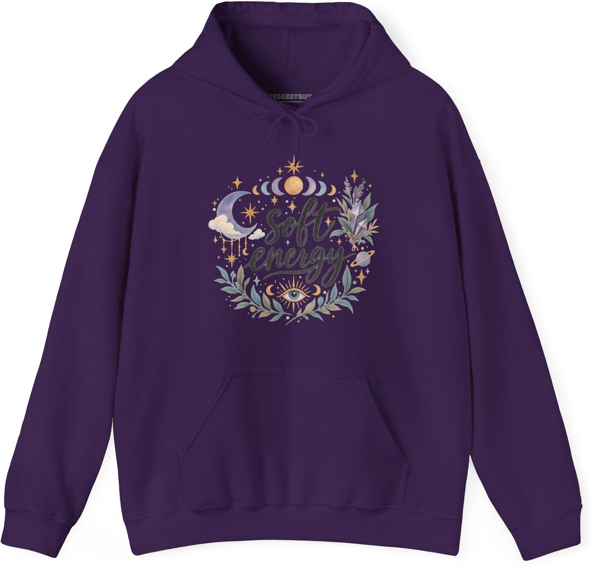 Softly Sparkling - Pullover Hoodie in Purple, front view