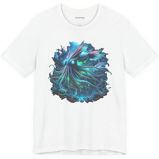 Squishy Octopus - Classic Jersey Tee in White, front view