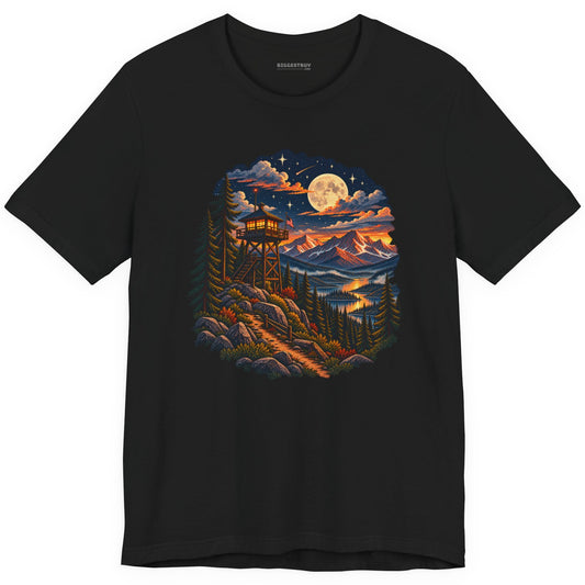 Star-Crossed Summit - Classic Jersey Tee in Black, front view