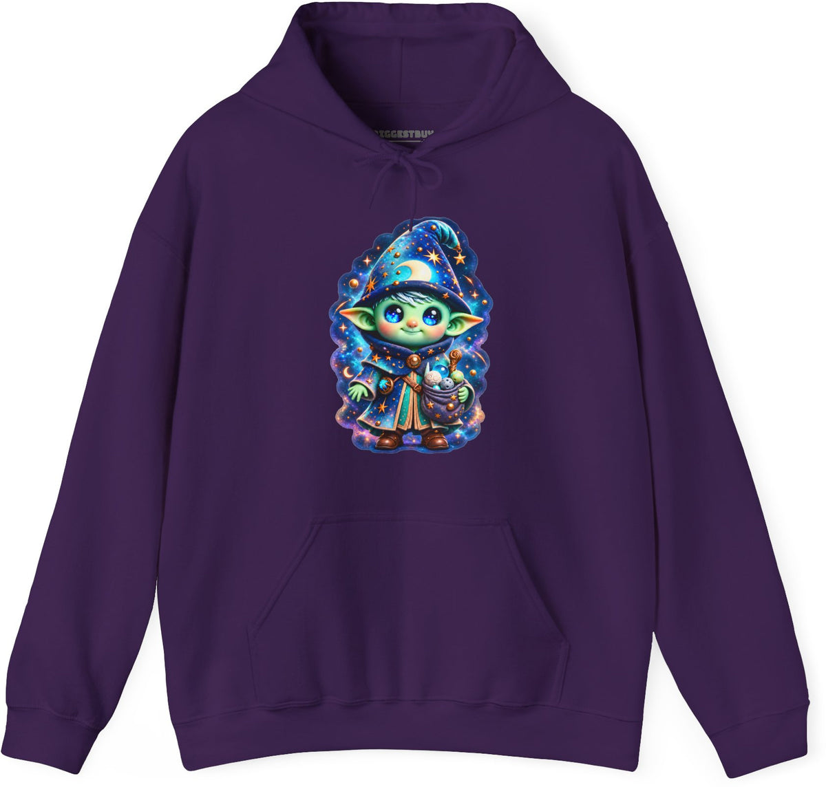 Starlit Sorcerer - Pullover Hoodie in Purple, front view