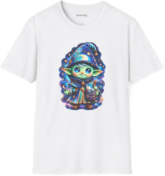 Starlit Sorcerer - Softstyle T-Shirt in White, front view
