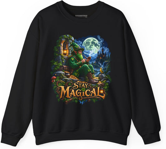 Stay Magical - Crewneck Sweatshirt in Black, front view