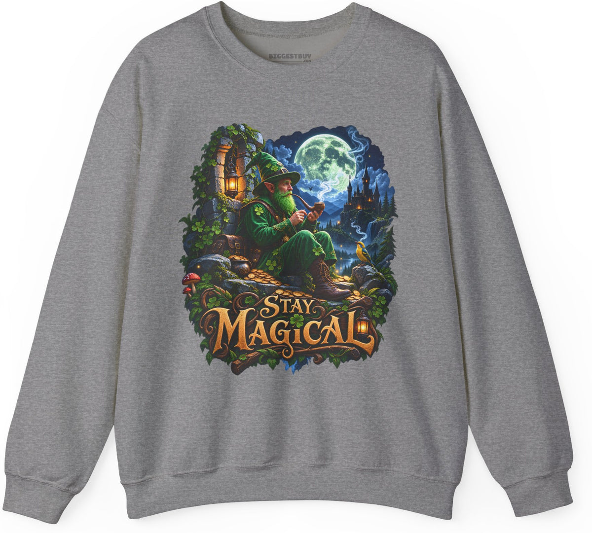 Stay Magical - Crewneck Sweatshirt in Graphite Heather, front view